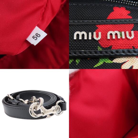 Miu MIu Flower Motif Handbag Canvas